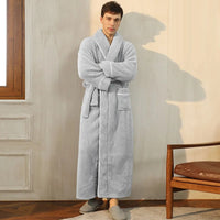 Herren Bademantel aus Fleece | Langer Mantel für entspannte Tage