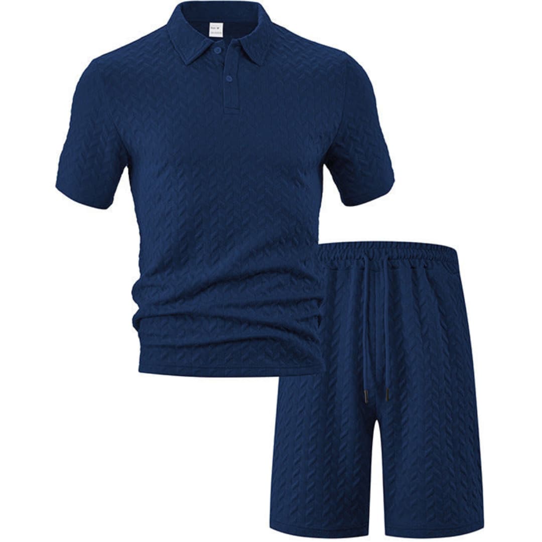 Herren Bekleidung | Kurzärmeliges Polo und Shorts Set mit Elastischem Bund | Bequem und Stilvoll für Sommeraktivitäten 1