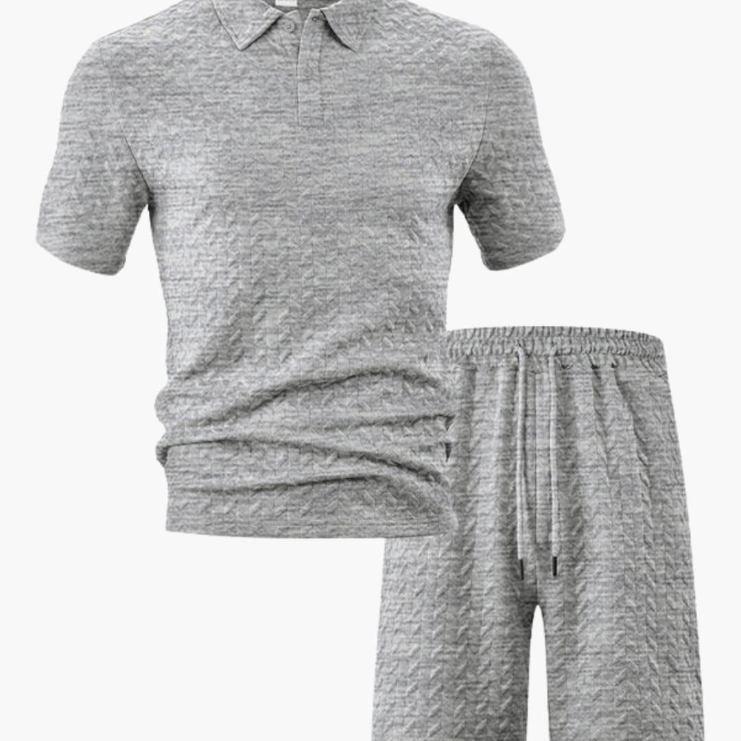 Herren Bekleidung | Kurzärmeliges Polo und Shorts Set mit Elastischem Bund | Bequem und Stilvoll für Sommeraktivitäten 2