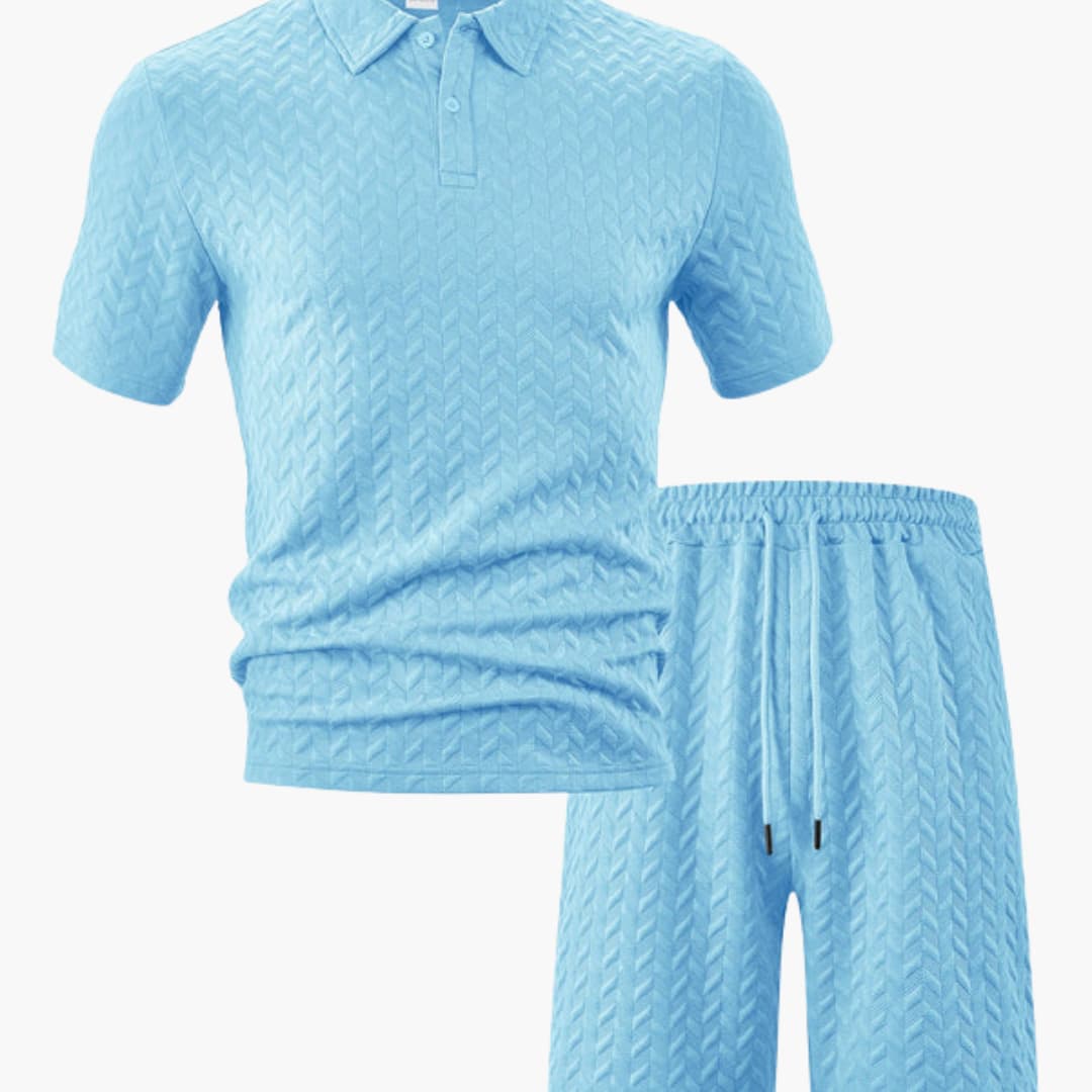 Herren Bekleidung | Kurzärmeliges Polo und Shorts Set mit Elastischem Bund | Bequem und Stilvoll für Sommeraktivitäten 3