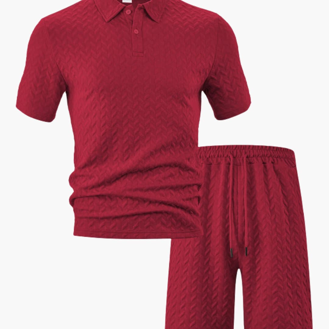Herren Bekleidung | Kurzärmeliges Polo und Shorts Set mit Elastischem Bund | Bequem und Stilvoll für Sommeraktivitäten 4