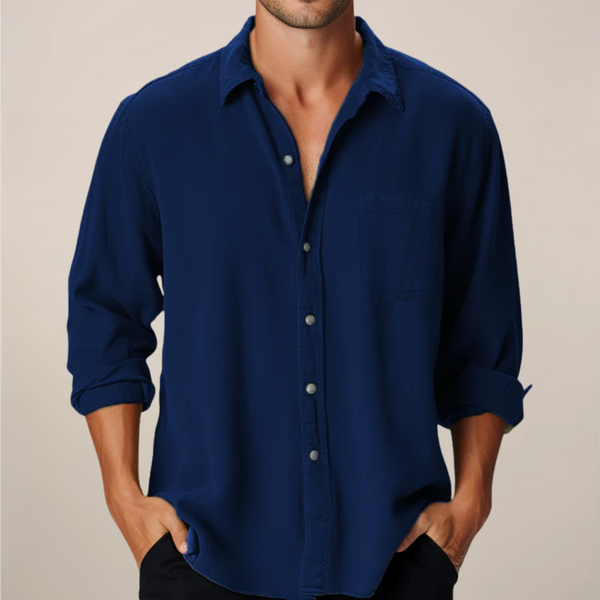 Hemd Herren Langarm – Freizeithemd mit Knopfleiste für Frühling & Sommer | Herren Hemd Sommer, Casual & Leicht