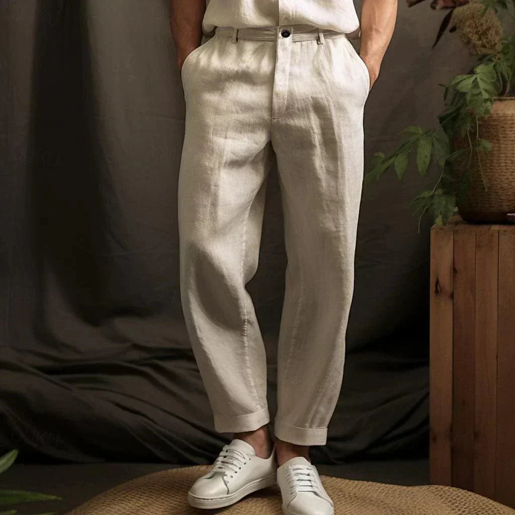 Herren Hosen | Lässige Baumwollhose für den Sommer mit Bequemer Passform | Atmungsaktive Freizeitmode für Stil und Komfort 0