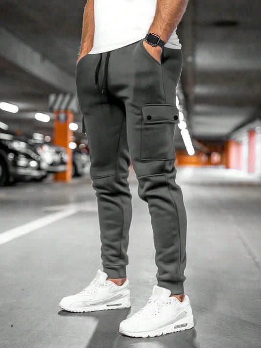Herren Jogginghose mit Kordelzug und Umschlagtasche | Bequeme Passform für Sport und Freizeit 0