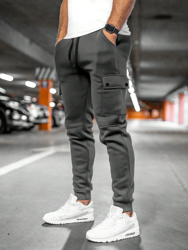 Jogginghose Herren mit Kordelzug und Umschlagtasche | Bequeme Passform für Sport und Freizeit