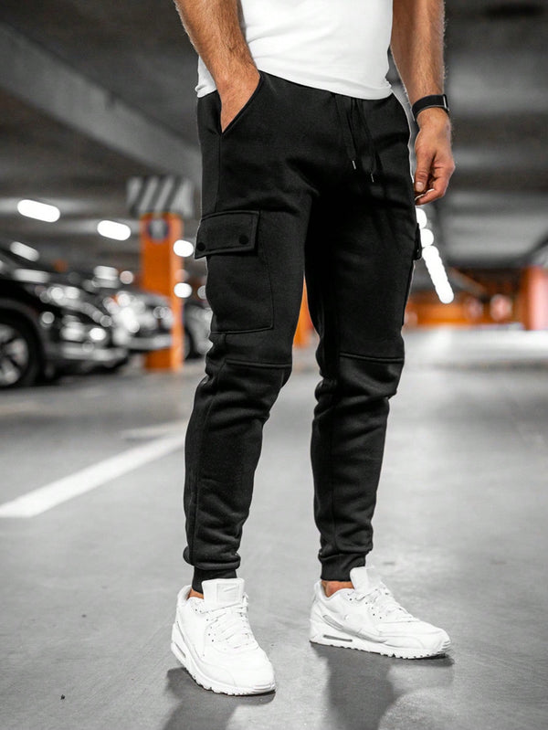 Jogginghose Herren mit Kordelzug und Umschlagtasche | Bequeme Passform für Sport und Freizeit