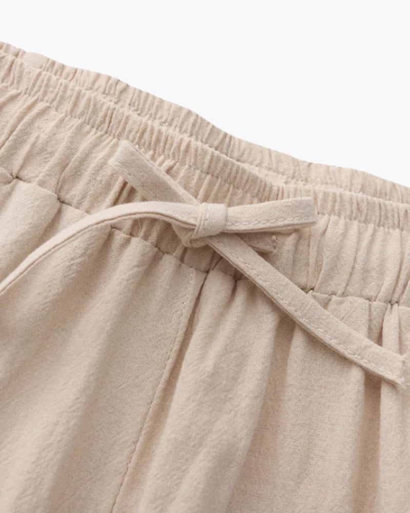 Herren Leinenhose mit Elastischem Bund für Lässigen Komfort | Lockere Passform für Warme Tage 1