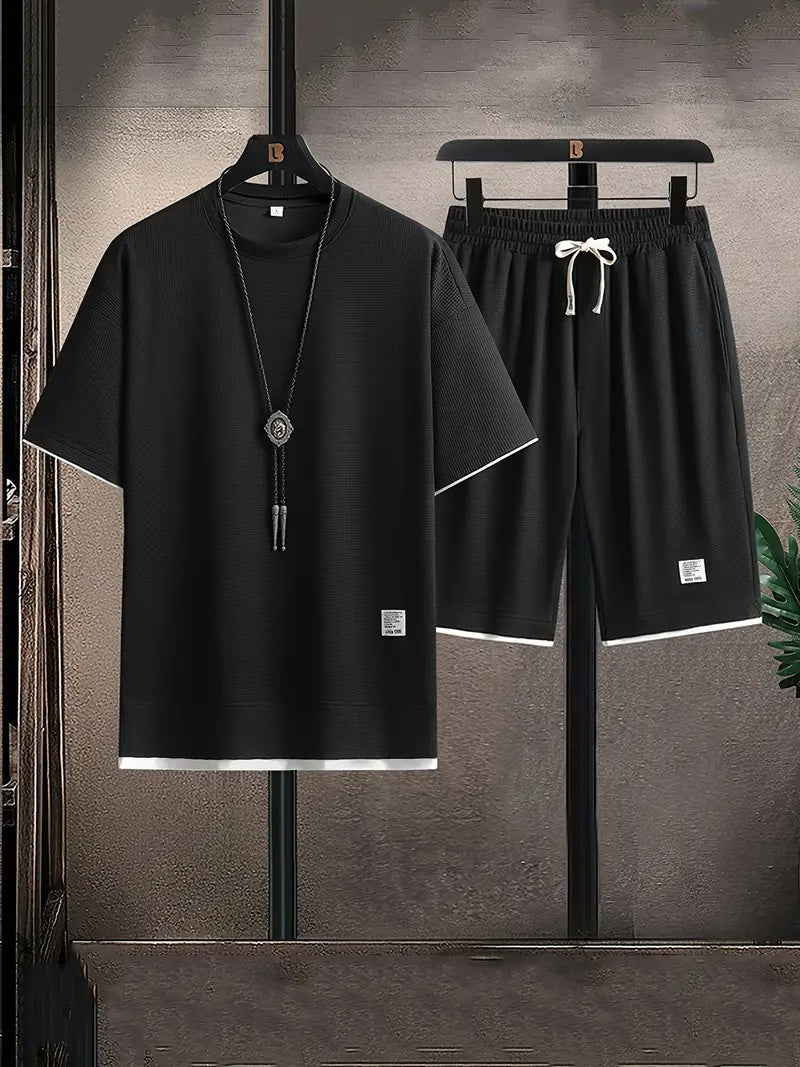 Herren Lounge-Set aus Waffelstrick im Lässigen Stil für Entspannte Abende 0