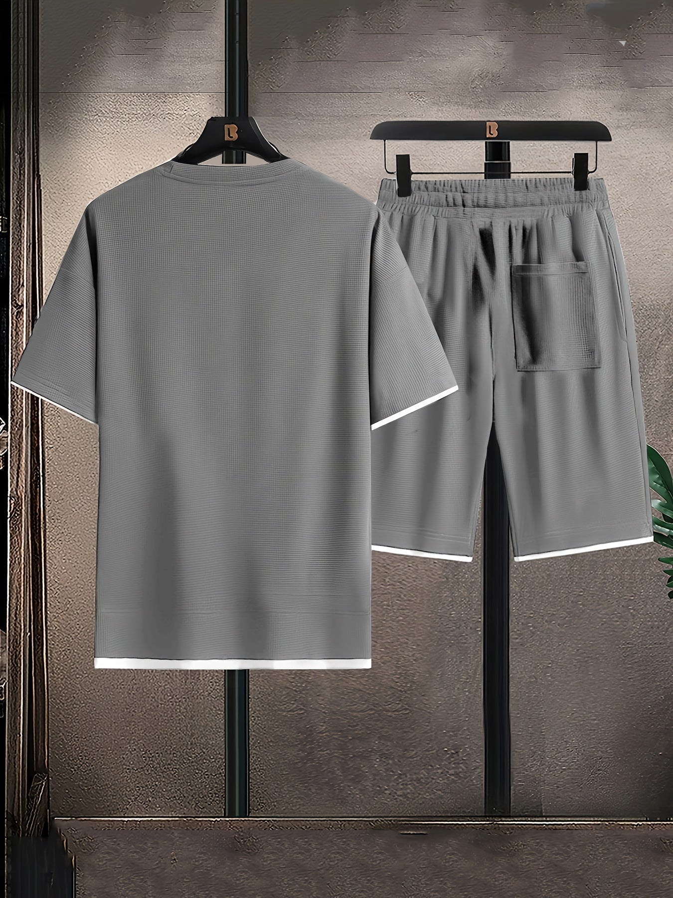 Herren Lounge-Set aus Waffelstrick im Lässigen Stil für Entspannte Abende 2