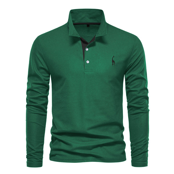 Herren Poloshirt Langarm Klassischer Schnitt