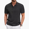 Herren T-Shirt I Poloshirt  mit Knopfleiste und strukturierten Streifen im Casual-Stil