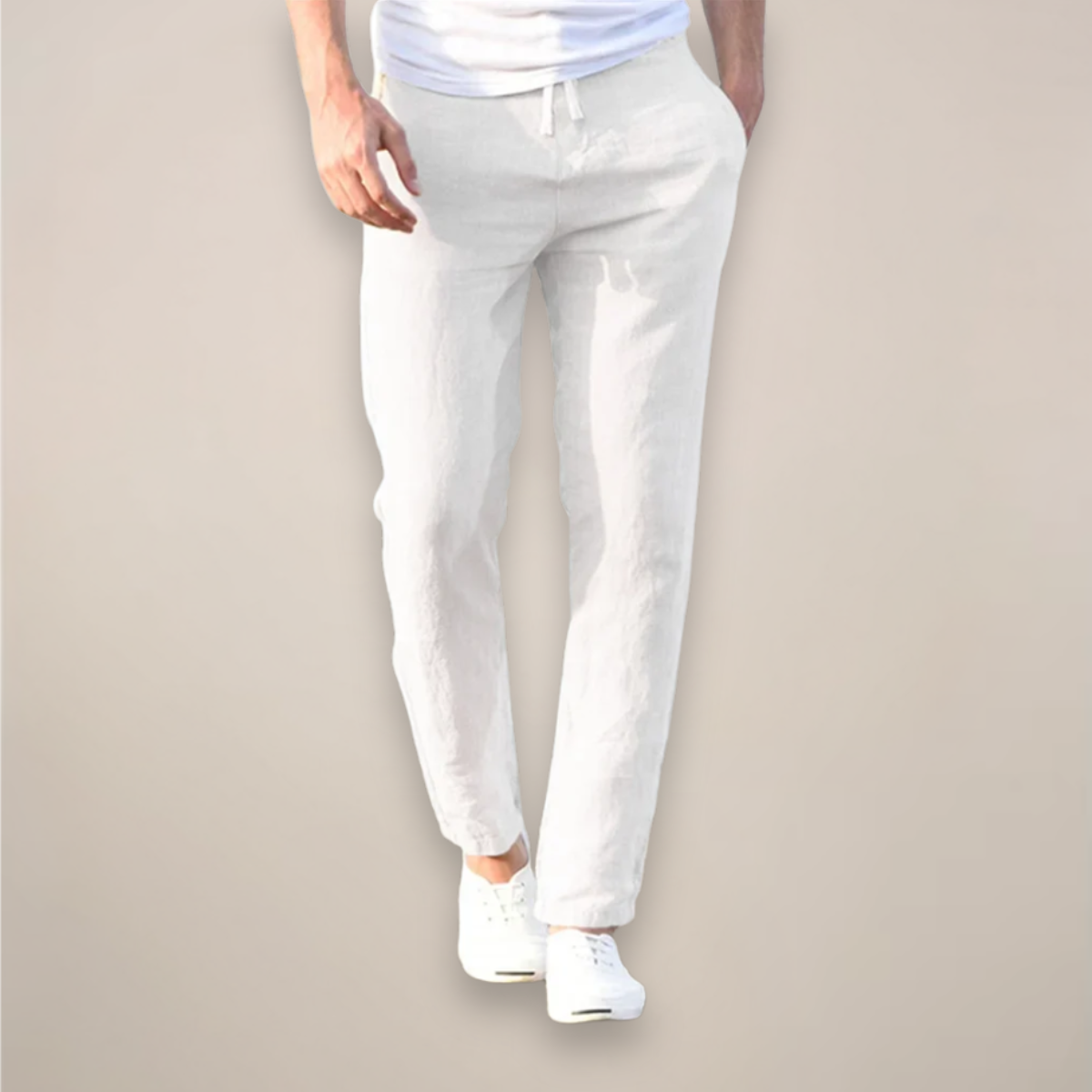 Herrenhose | Atmungsaktive Sommerhose mit Kordelzug | Bequeme Hosen für Herren für Alltag und Freizeit 0