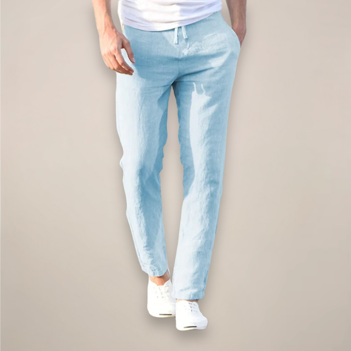 Herrenhose | Atmungsaktive Sommerhose mit Kordelzug | Bequeme Hosen für Herren für Alltag und Freizeit 3