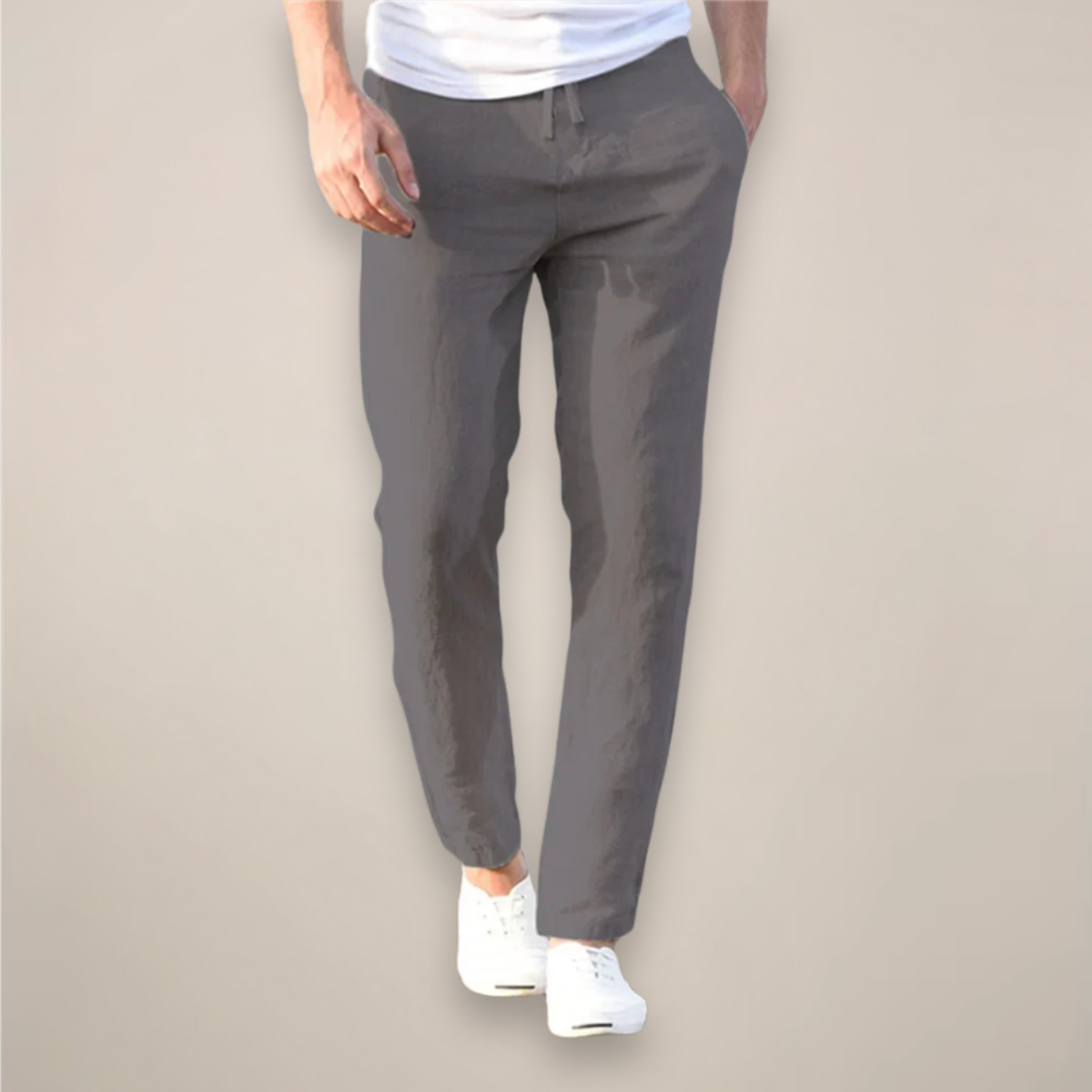 Herrenhose | Atmungsaktive Sommerhose mit Kordelzug | Bequeme Hosen für Herren für Alltag und Freizeit 5