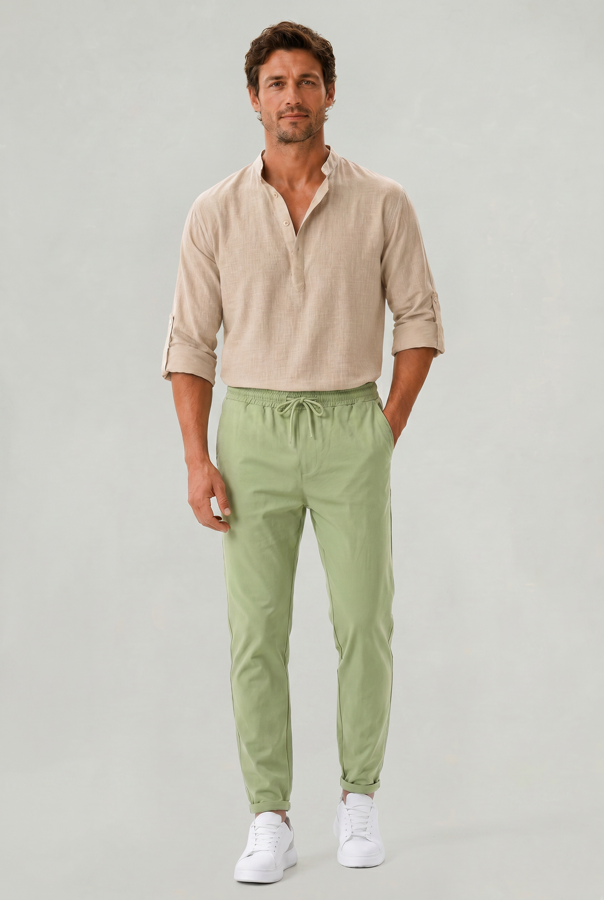 Herren Hose Slim Fit Freizeit mit elastischem Bund