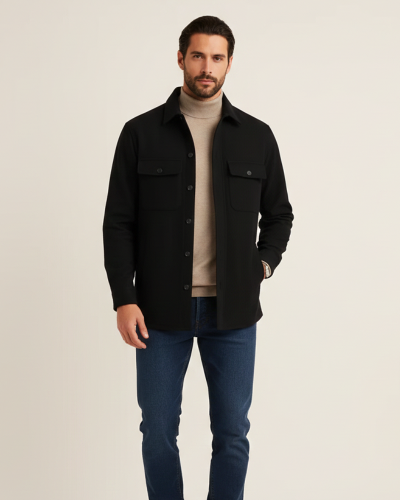 Herren Overshirt Regular Fit Smart Casual Langarm Hemd