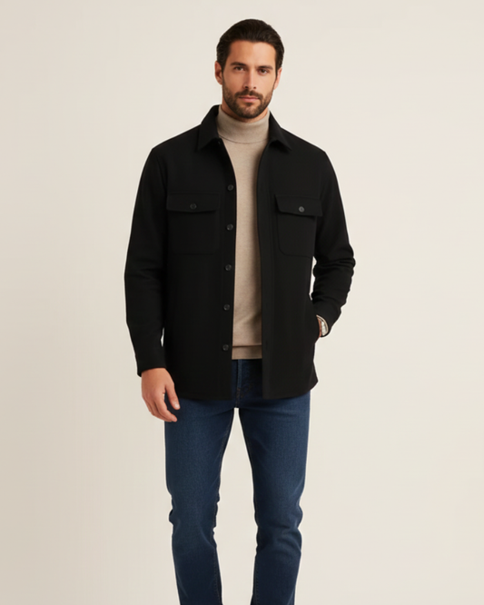 Herren Overshirt Regular Fit Smart Casual Langarm Hemd