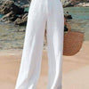 Damen Stoffhose Weit Geschnitten Hohe Taille Freizeit