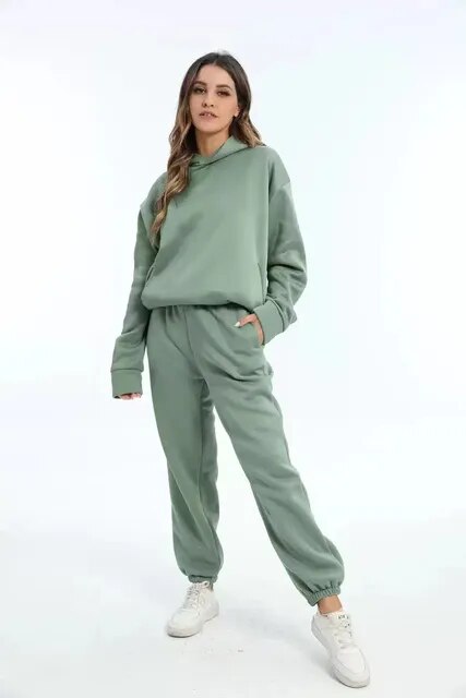 Damen Hoodie und Jogginganzug Set Relaxed Fit Casual