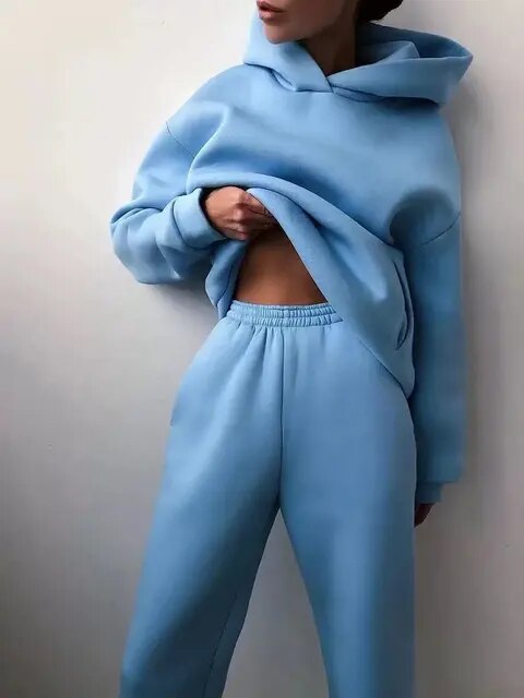 Damen Hoodie und Jogginganzug Set Relaxed Fit Casual