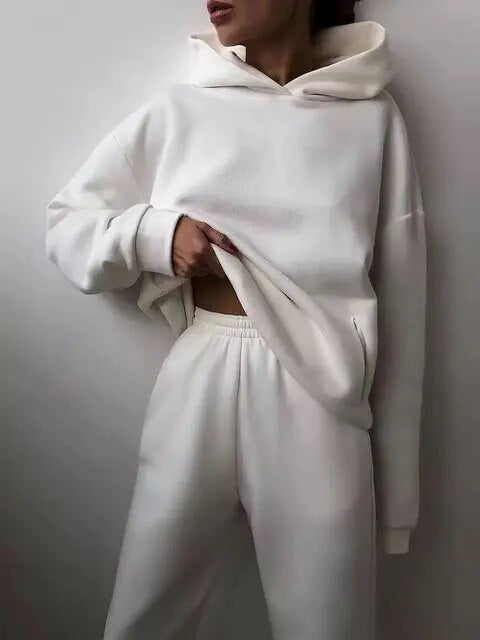 Damen Hoodie und Jogginganzug Set Relaxed Fit Casual