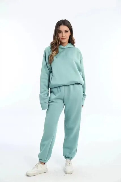 Damen Hoodie und Jogginganzug Set Relaxed Fit Casual