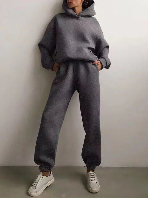 Damen Hoodie und Jogginganzug Set Relaxed Fit Casual