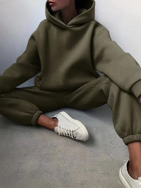 Damen Hoodie und Jogginganzug Set Relaxed Fit Casual