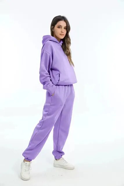 Damen Hoodie und Jogginganzug Set Relaxed Fit Casual