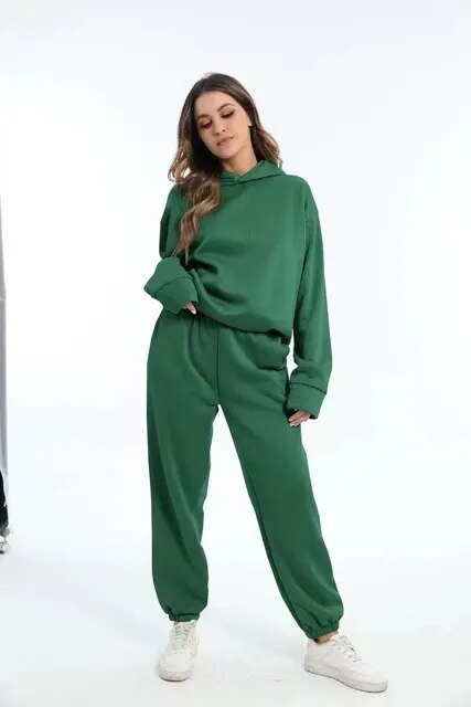 Damen Hoodie und Jogginganzug Set Relaxed Fit Casual