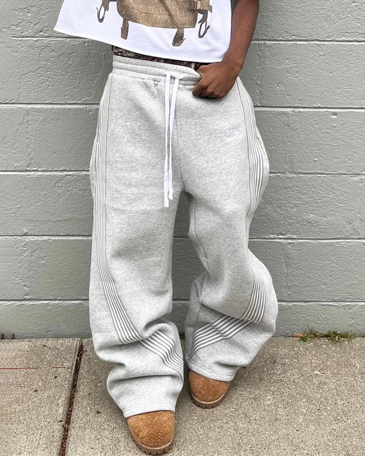 Jogginghose Unisex mit Streifeneinsätzen für Damen und Herren im Lässigen Stil 2