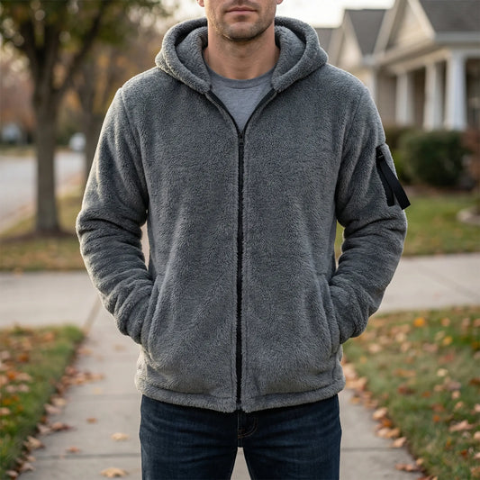 Kapuzenjacke Herren Thermo Gefüttert Winter Casual Slim Fit