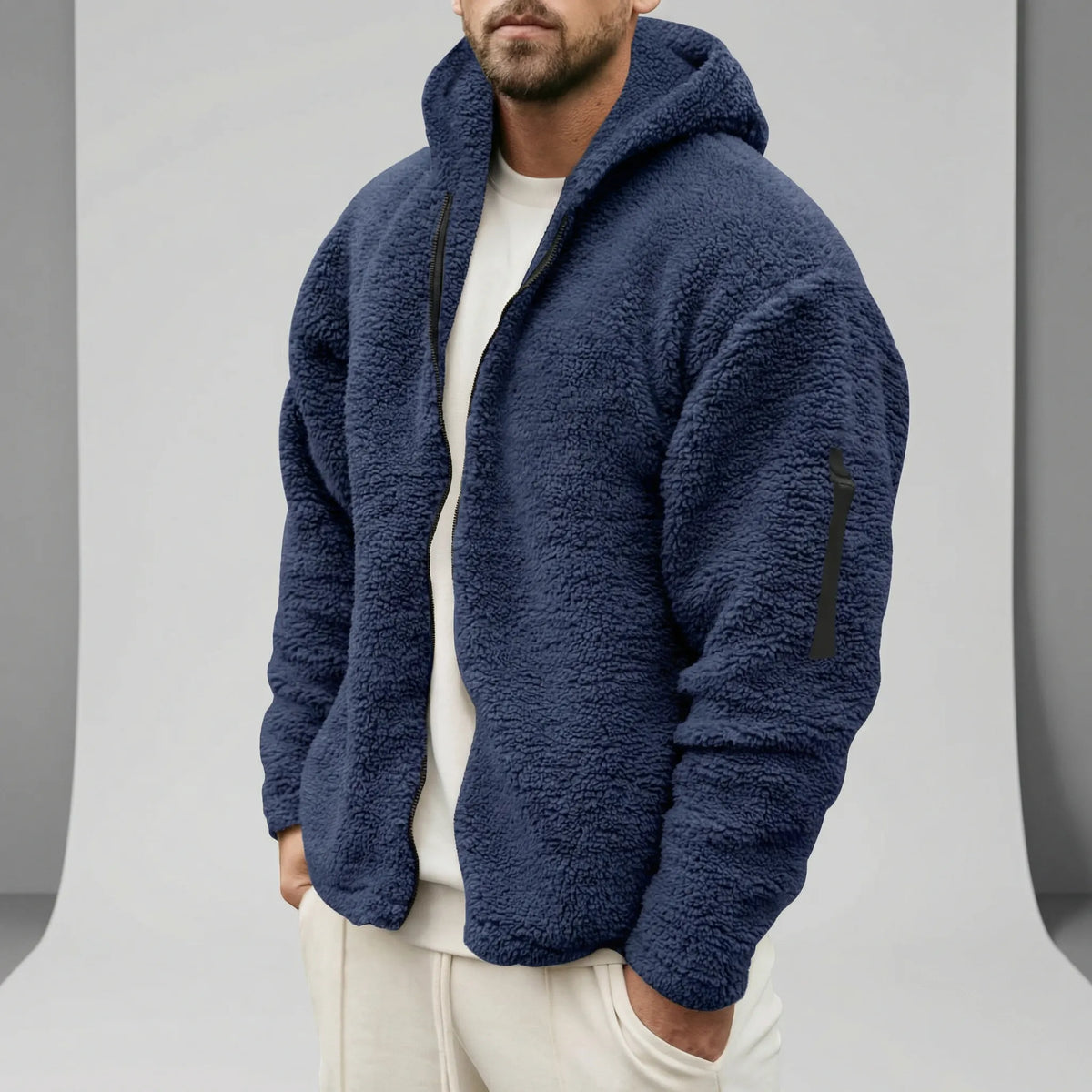 Kapuzenjacke Herren Thermo Gefüttert Winter Casual Slim Fit