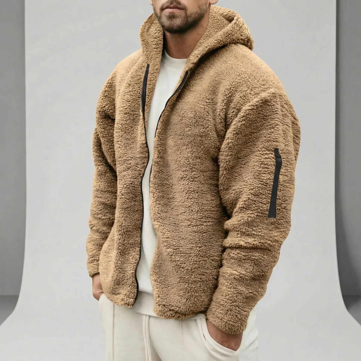 Kapuzenjacke Herren Thermo Gefüttert Winter Casual Slim Fit