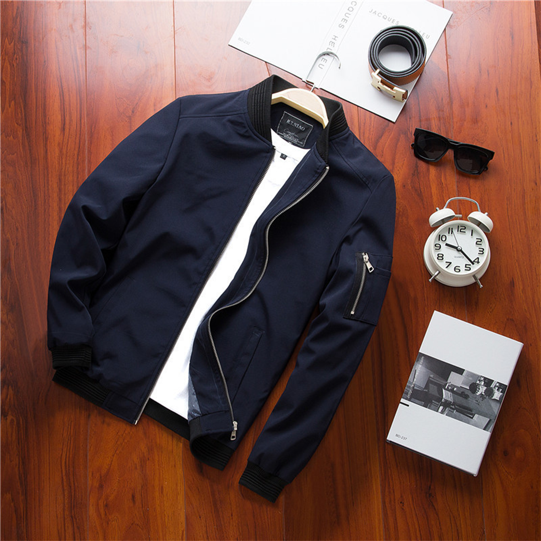 Klassische Bomberjacke Herren | Leichtes Material mit Stilvollem Schnitt | Bequeme Passform für Alltag und Freizeit 5