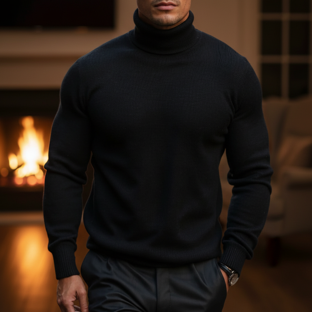 Lion I Rollkragenpullover Herren Regular Fit Freizeit & Büro