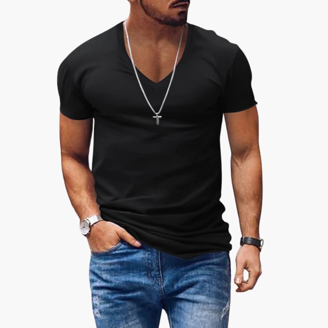 Klassische T-Shirts Männer | V-Ausschnitt Kurzarm für Optimalen Komfort | Schlichtes Design für Jeden Tag 0