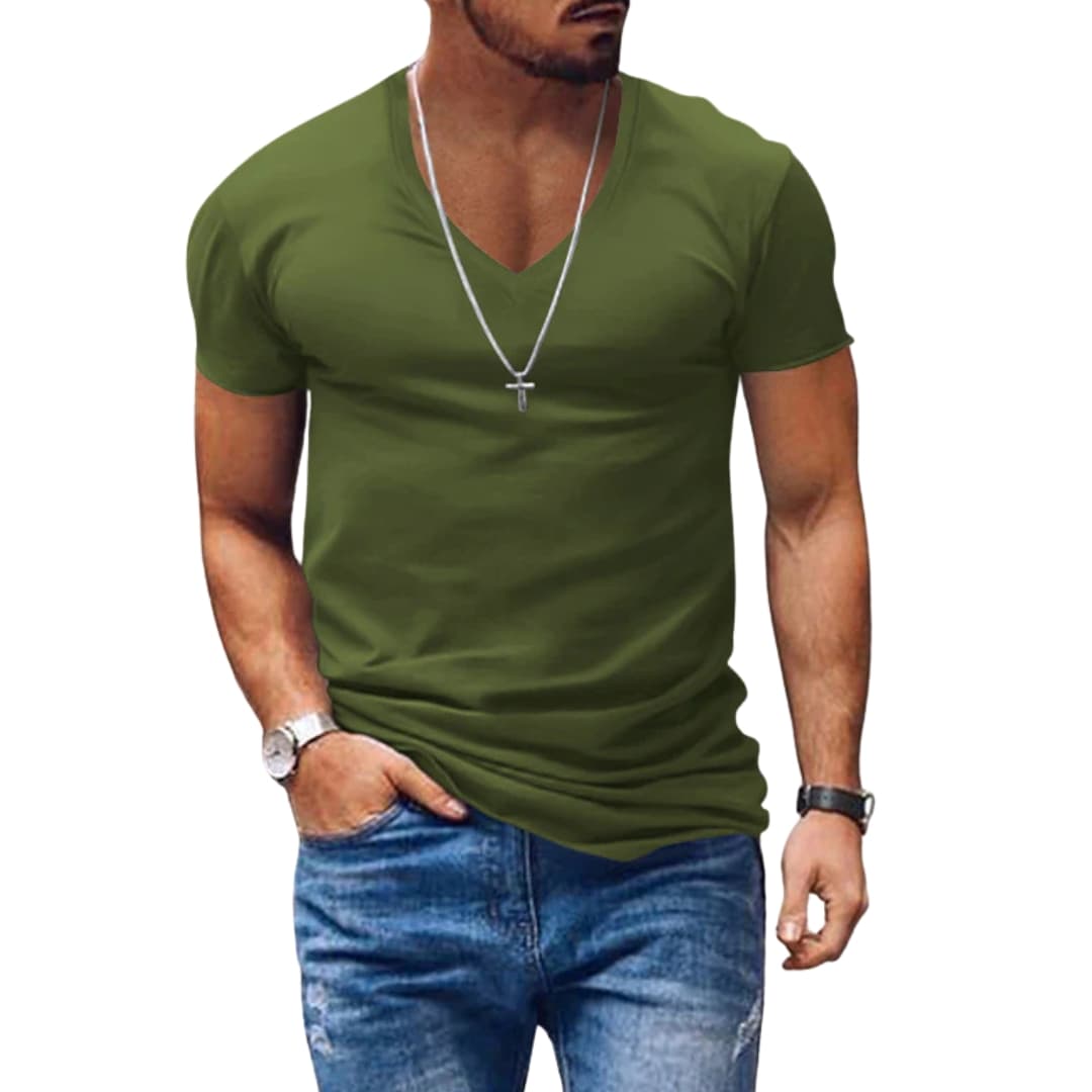 Klassische T-Shirts Männer | V-Ausschnitt Kurzarm für Optimalen Komfort | Schlichtes Design für Jeden Tag 6