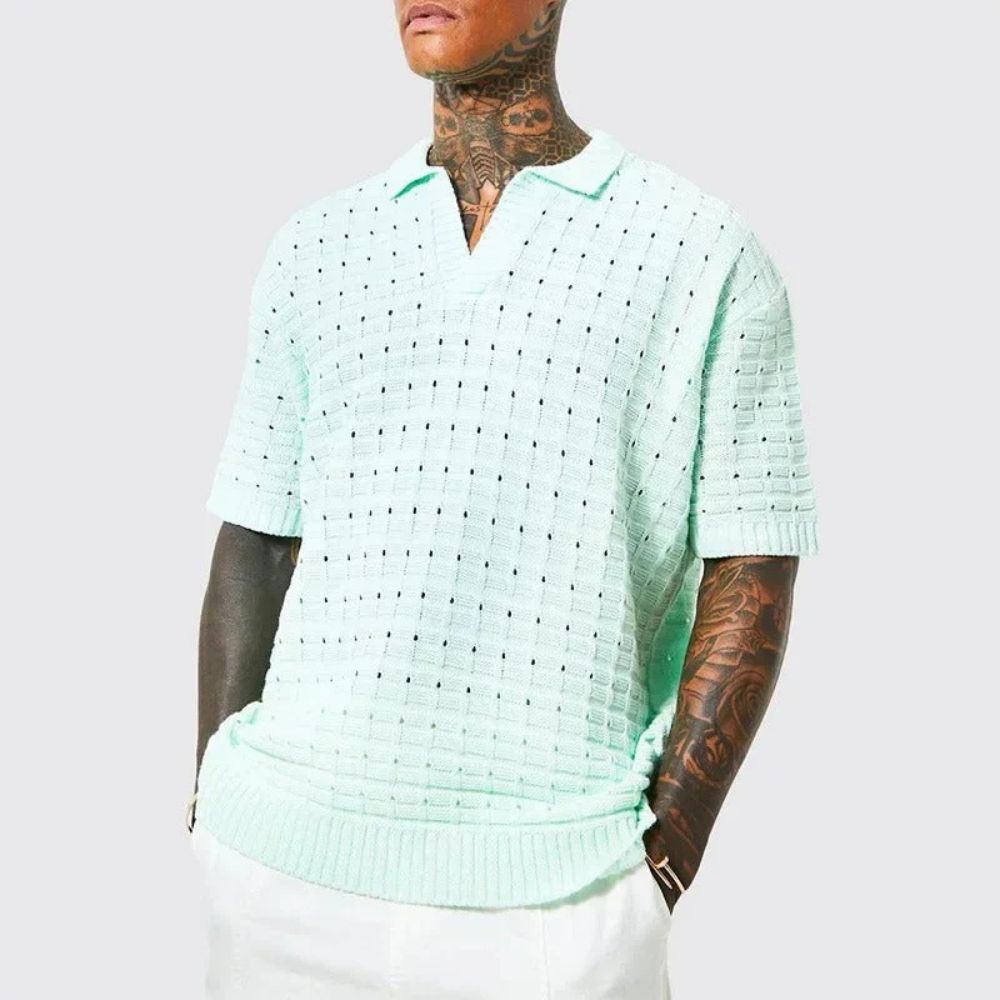 Klassisches Herren Poloshirt mit Neon-Akzenten | Bequeme Baumwollmischung für Stil und Komfort 0