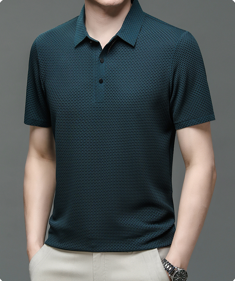 Klassisches Kurzarm-Poloshirt für Herren mit strukturiertem Design | Bequem und vielseitig für den Alltag 8