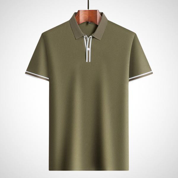 Klassisches Poloshirt Herren mit Kontrastdetails | Atmungsaktive Baumwollmischung für Ganztägigen Komfort