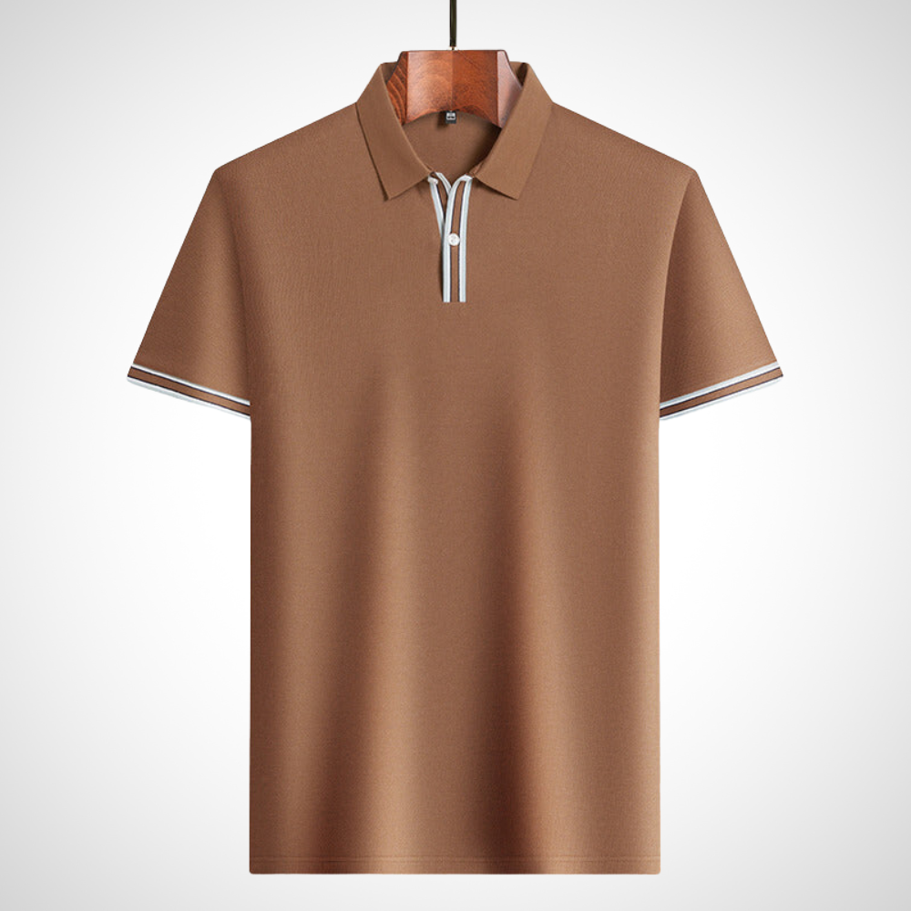 Klassisches Poloshirt Herren mit Kontrastdetails | Atmungsaktive Baumwollmischung für Ganztägigen Komfort 1
