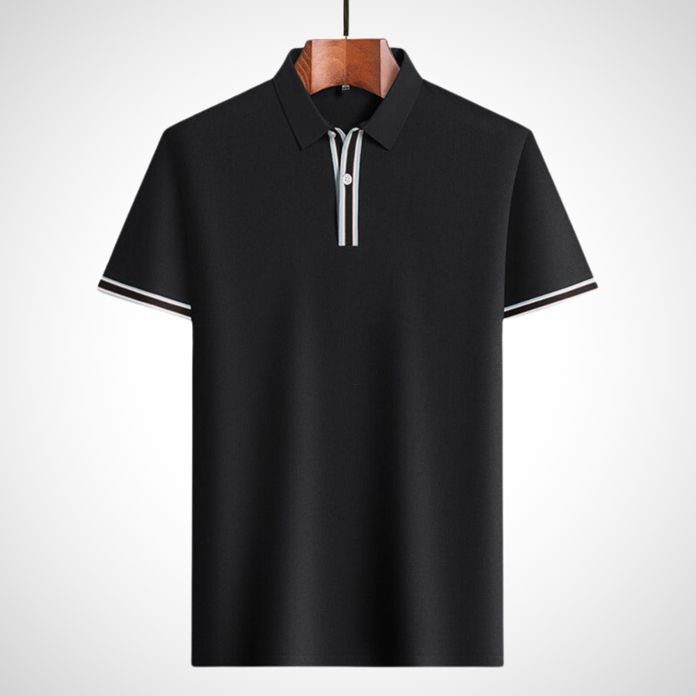 Klassisches Poloshirt Herren mit Kontrastdetails | Atmungsaktive Baumwollmischung für Ganztägigen Komfort 2