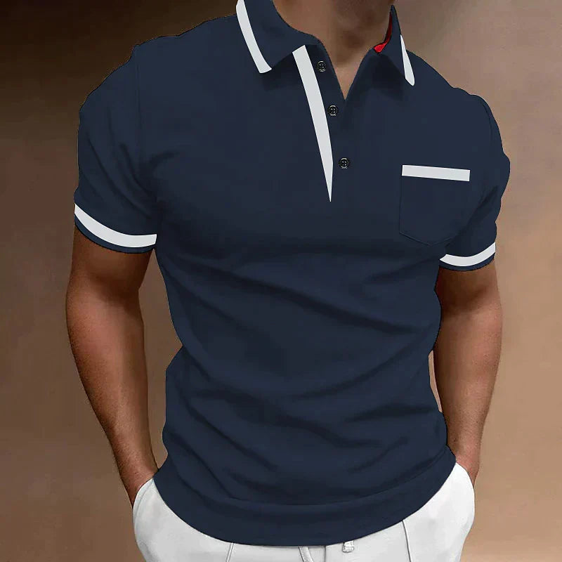 Klassisches Poloshirt Herren mit V-Ausschnitt | Bequemer Schnitt für Alltag und Freizeit 3