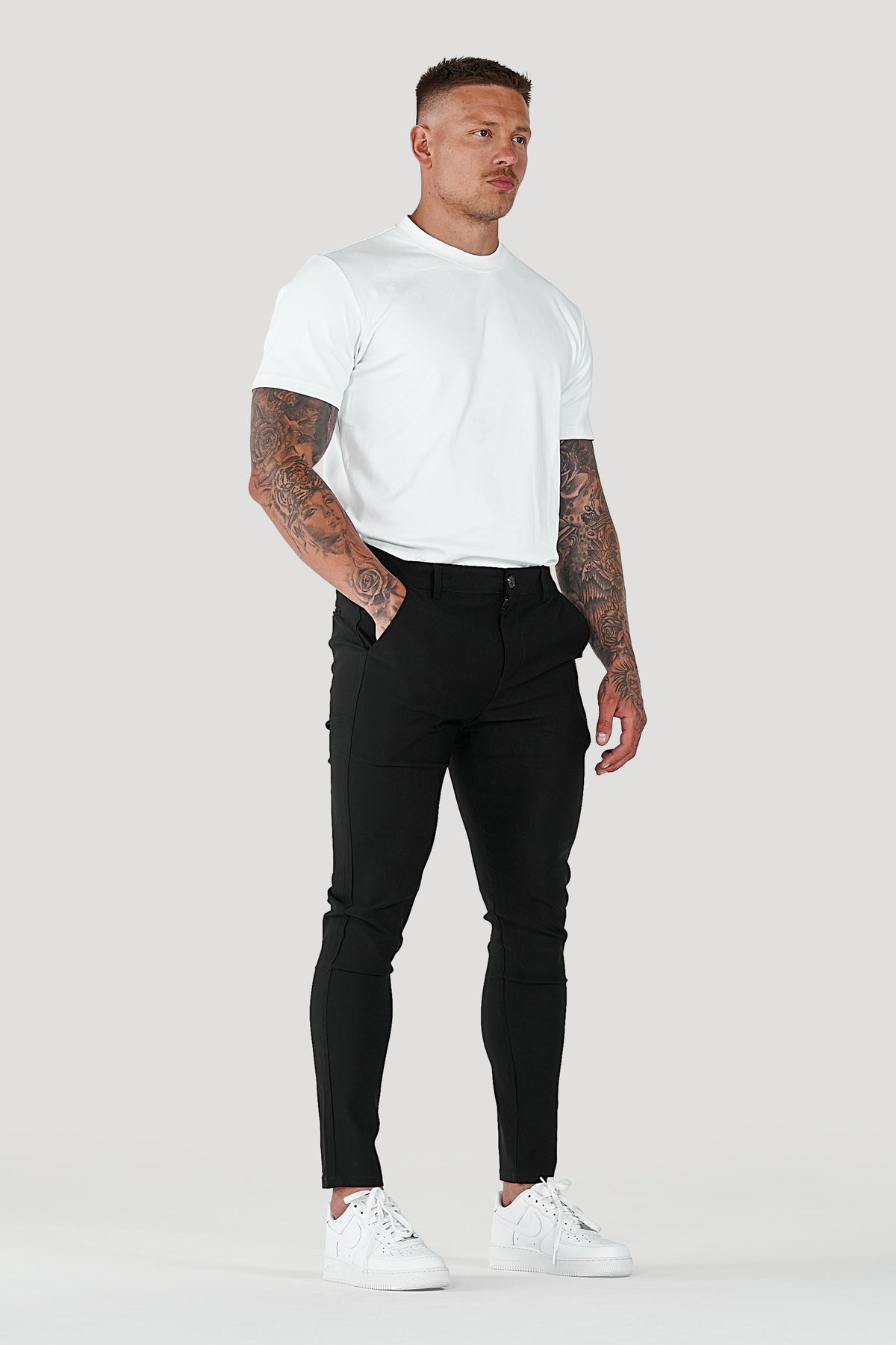 Herren Hose Slim Fit Freizeit schmaler Knöchel