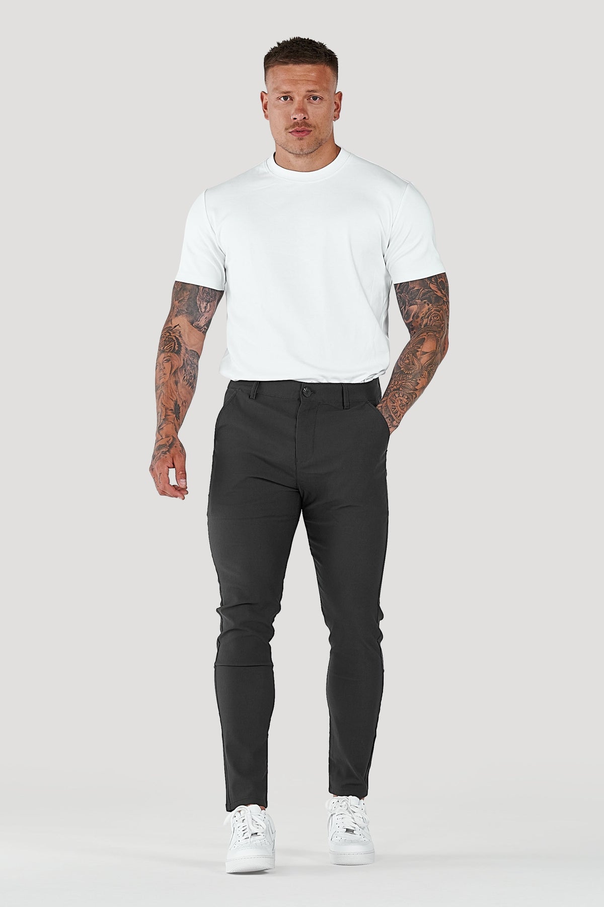 Herren Hose Slim Fit Freizeit schmaler Knöchel