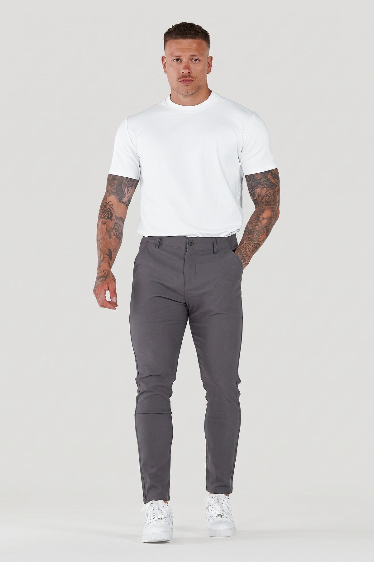 Herren Hose Slim Fit Freizeit schmaler Knöchel
