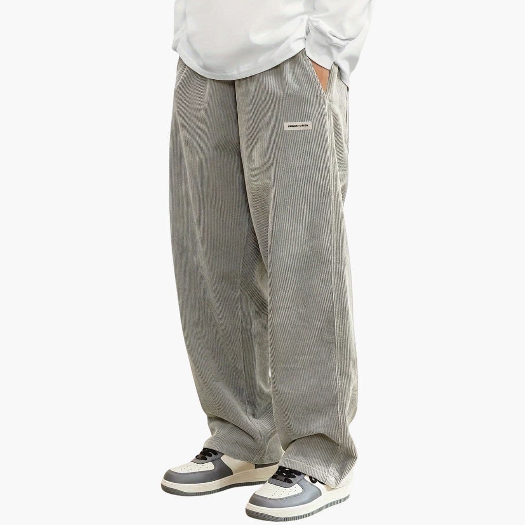 Kordhose für Herren | Weites Bein mit Elastischem Bund | Bequeme Passform für Alltag und Freizeit 1