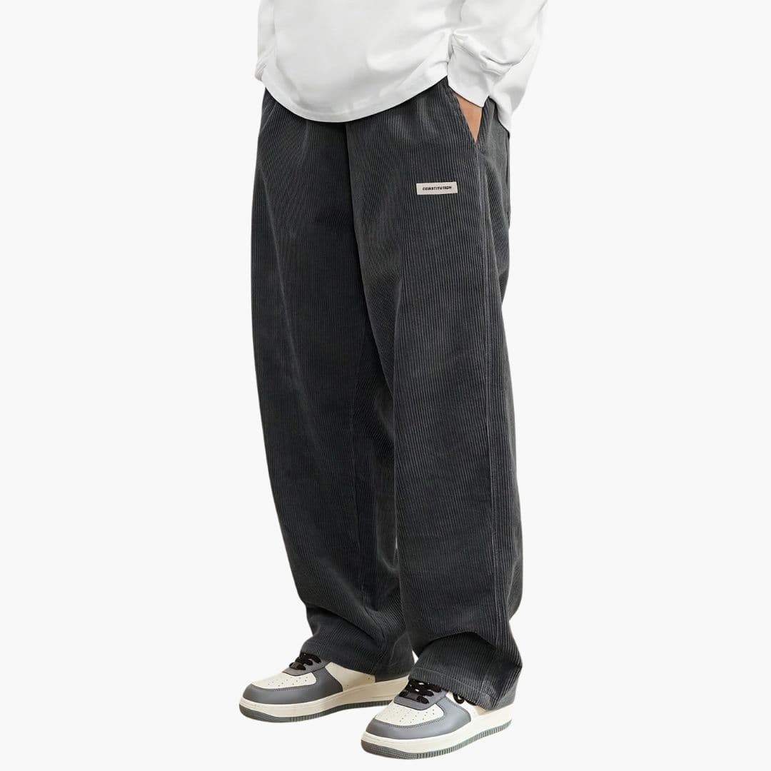 Kordhose für Herren | Weites Bein mit Elastischem Bund | Bequeme Passform für Alltag und Freizeit 2