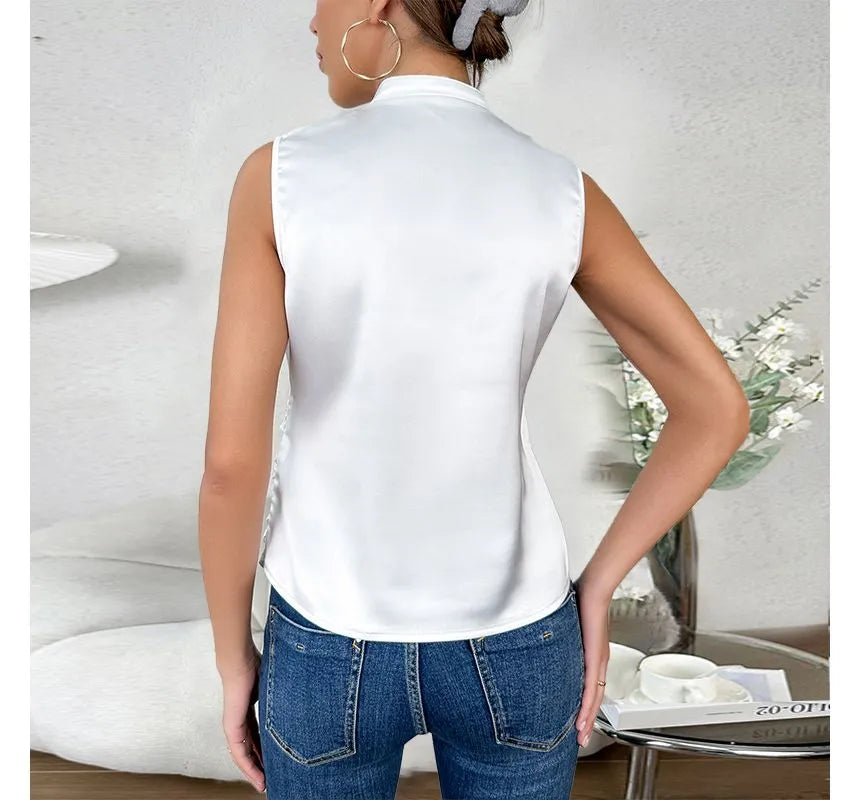 Damen Ärmelloses Top Slim Fit Elegant Sommer Freizeit